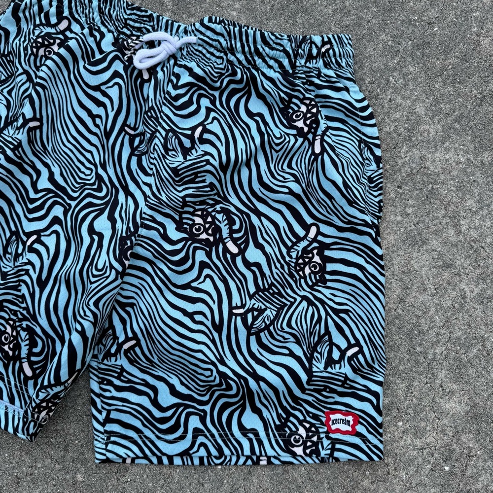 Aqua Running Dog Collage Athletic Shorts Mens XL by Ice Cream